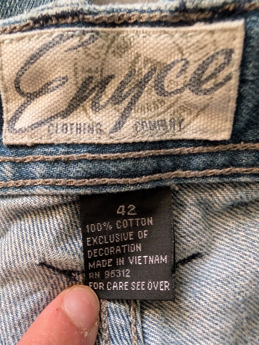 Vintage Enyce Jeans 2000s Y2K Light Wash Distressed Hip Hop Baggy Denim Sz 44 image 7